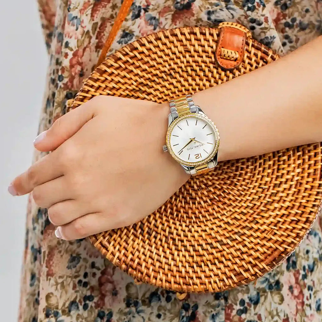 Michael Kors Layton Quartz Silver Dial Two Tone Steel Strap Watch For Women - MK6899 Buy Now By Michael Kors