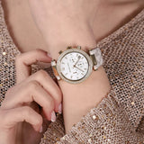 Michael Kors Parker Chronograph White Dial White Leather Strap Watch For Women - MK6916 Buy Now By Michael Kors