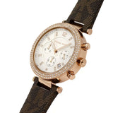 Michael Kors Parker Chronograph White Dial Brown Leather Strap Watch For Women - MK6917 Buy Now By Michael Kors