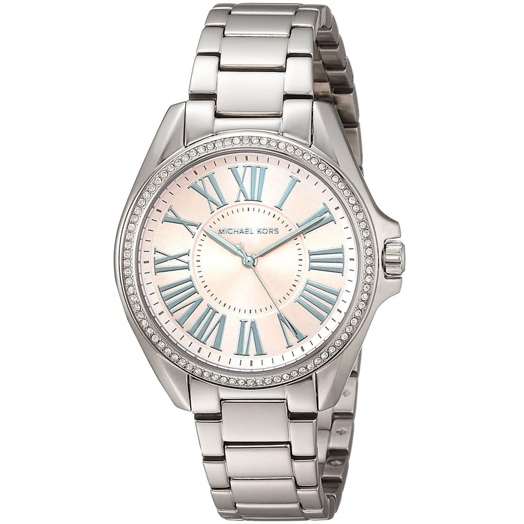 Michael Kors Kacie Three Hand Pink Dial Silver Steel Strap Watch for Women - MK6929 Buy Now By Michael Kors