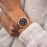 Michael Kors Kacie Three Hand Black Dial Rose Gold Steel Strap Watch for Women - MK6930 Buy Now By Michael Kors