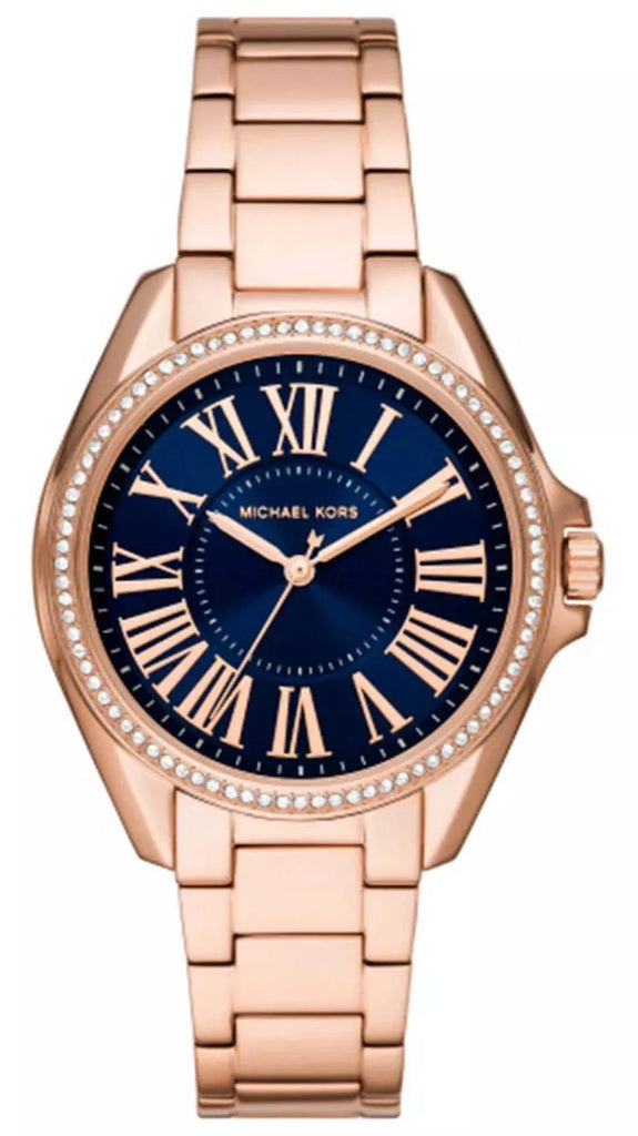 Michael Kors Kacie Three Hand Black Dial Rose Gold Steel Strap Watch for Women - MK6930 Buy Now By Michael Kors