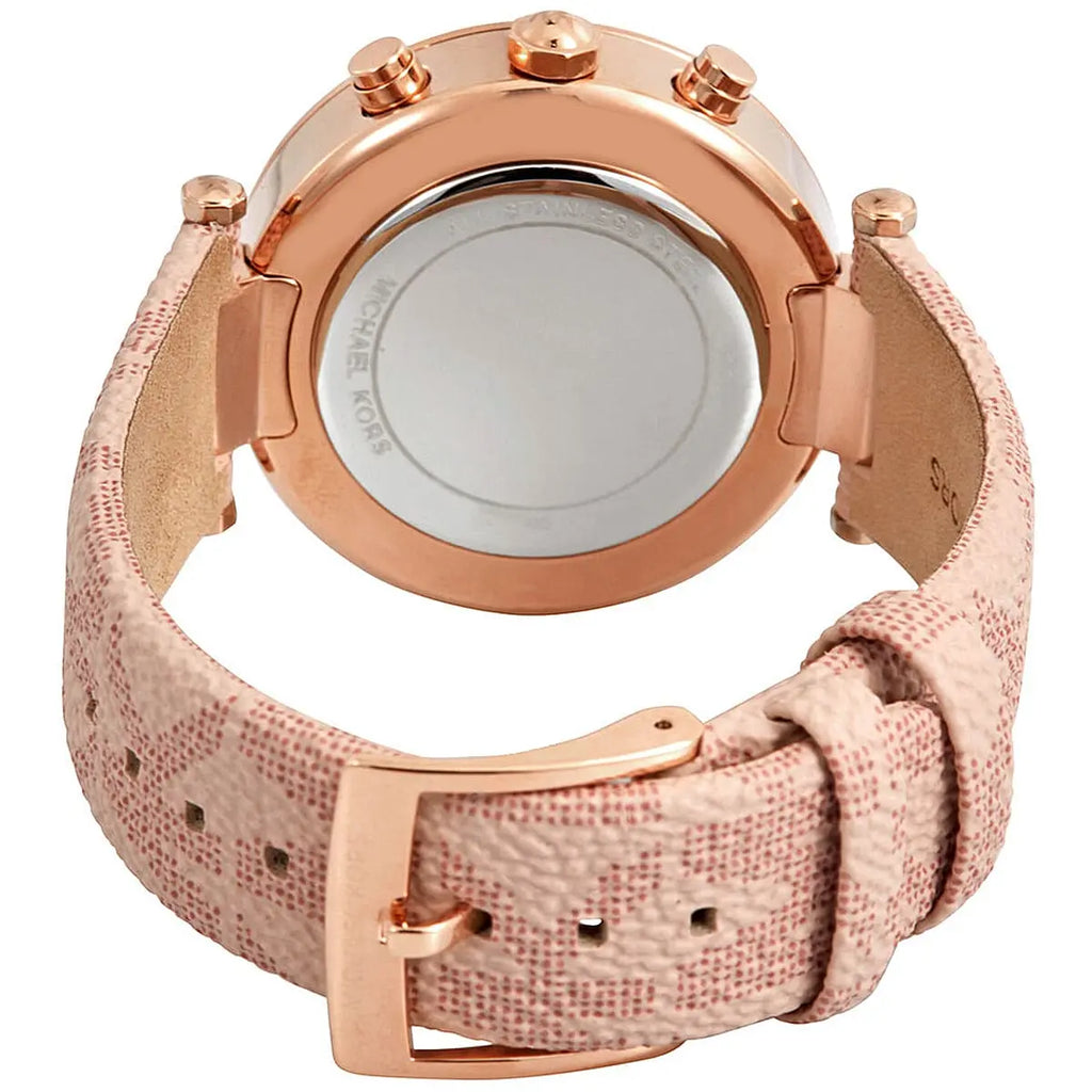 Michael Kors Parker Chronograph White Dial Pink Leather Strap Watch For Women - MK6935 Buy Now By Michael Kors