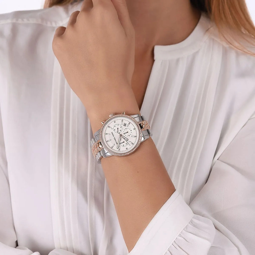 Michael Kors Ritz Chronograph Silver Dial Two Tone Steel Strap Watch For Women - MK6938 Buy Now By Michael Kors