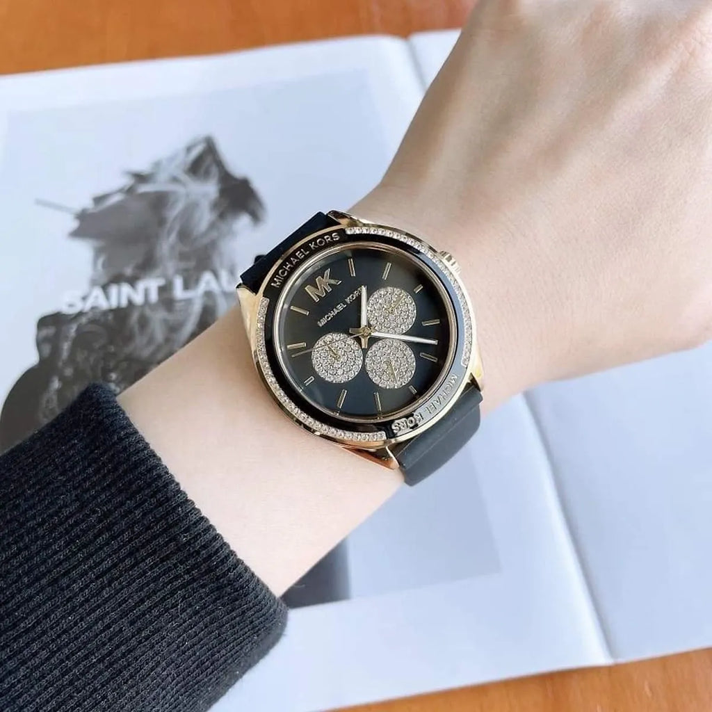 Michael Kors Quartz Black Dial Black Silicone Strap Watch For Women - MK6944 Buy Now By Michael Kors