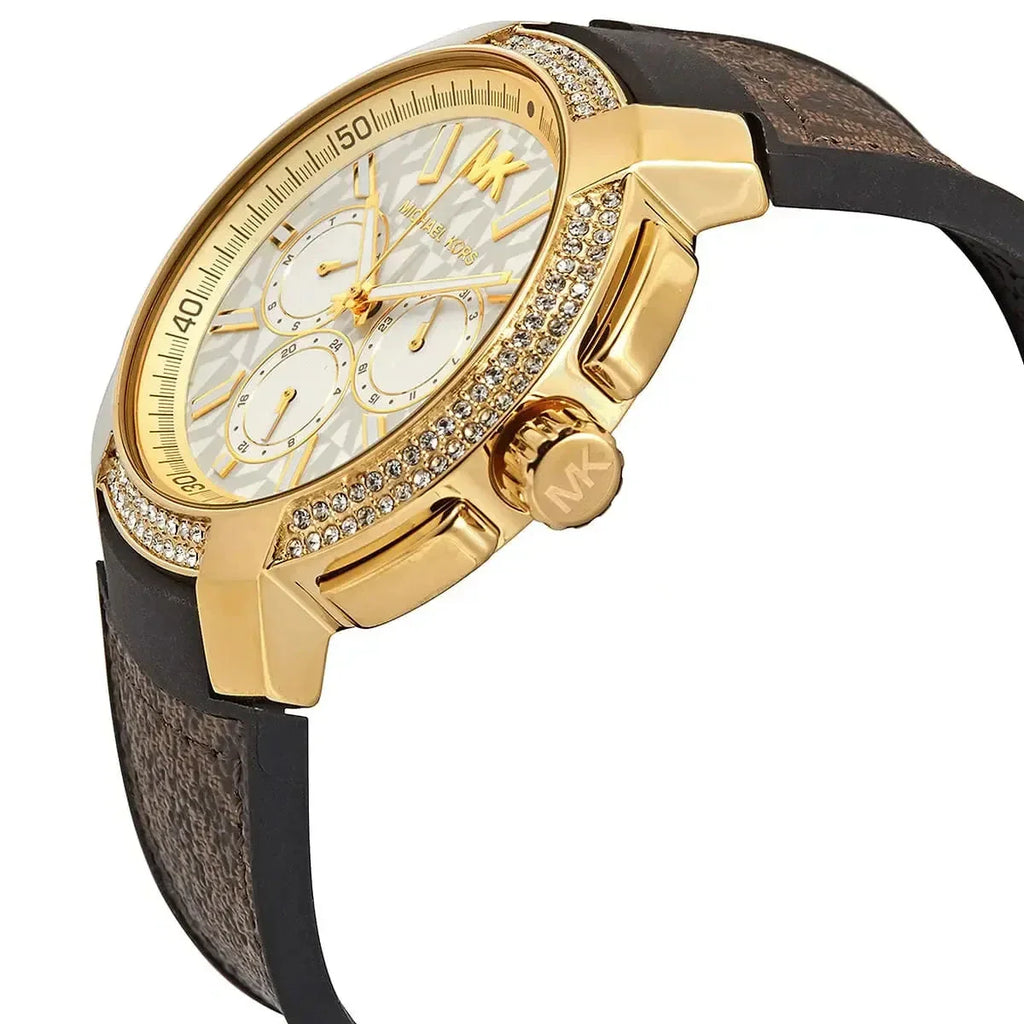 Michael Kors Sidney Multifunction White Dial Brown Leather Strap Watch For Women - MK6948 Buy Now By Michael Kors