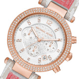 Michael Kors Parker Chronograph White Dial Two Tone Leather Strap Watch For Women - MK6951 Buy Now By Michael Kors
