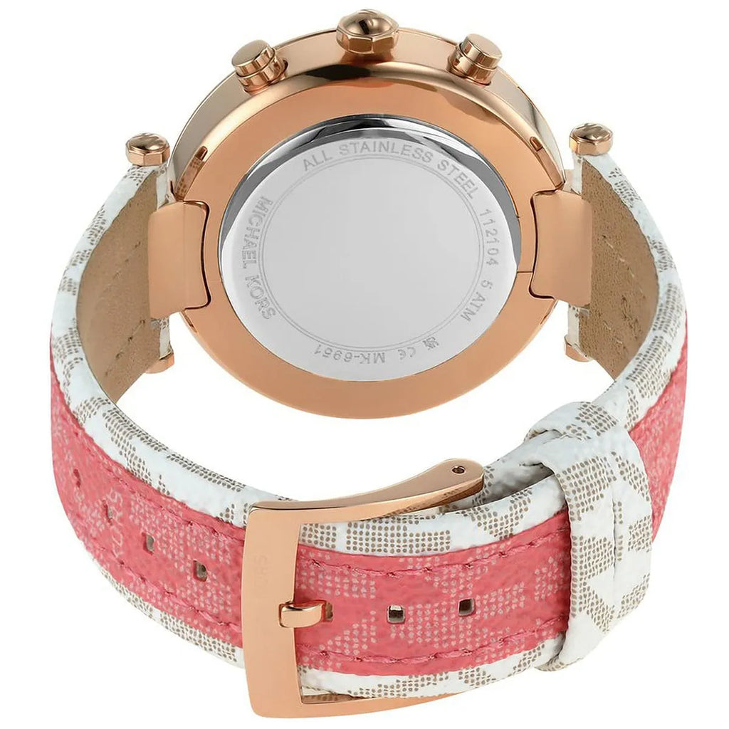 Michael Kors Parker Chronograph White Dial Two Tone Leather Strap Watch For Women - MK6951 Buy Now By Michael Kors