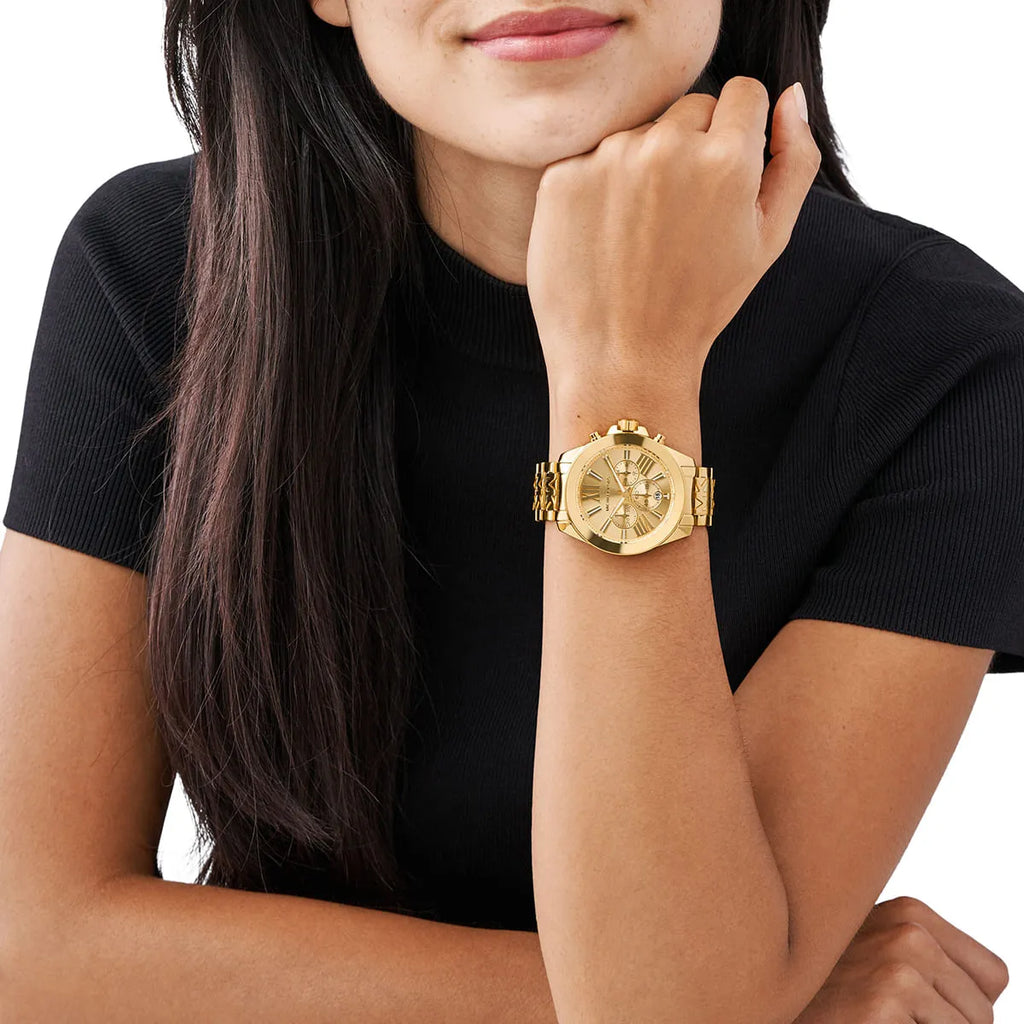 Michael Kors Wren Chronograph Gold Dial Gold Steel Strap Watch for Women - MK6952 Buy Now By Michael Kors