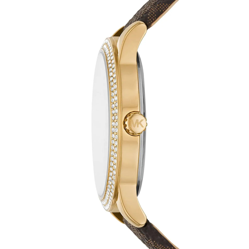 Michael Kors Tibby Multifunction Gold Dial Brown Leather Strap Watch For Women - MK6966 Buy Now By Michael Kors