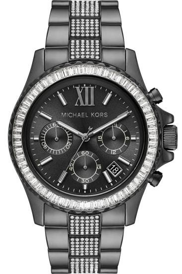 Michael Kors Everest Chronograph Black Dial Grey Steel Strap Watch For Women - MK6974 Buy Now By Michael Kors