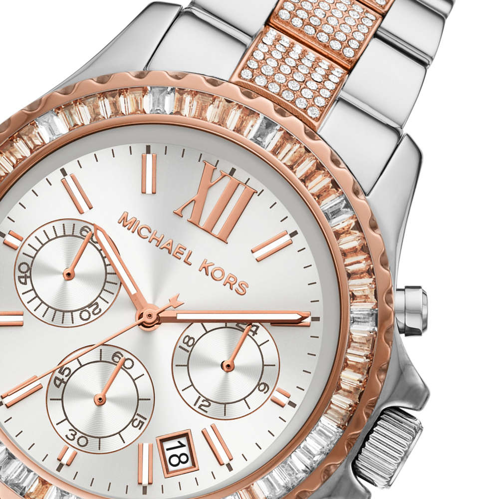 Michael Kors Everest Chronograph Silver Dial Two Tone Steel Strap Watch For Women - MK6975 Buy Now By Michael Kors