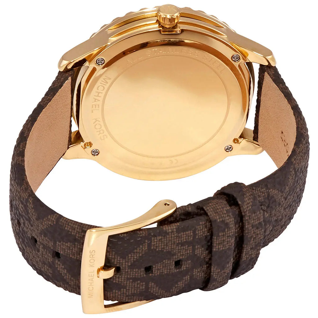 Michael Kors Runway Quartz Black Dial Brown Leather Strap Watch For Women - MK6979 Buy Now By Michael Kors