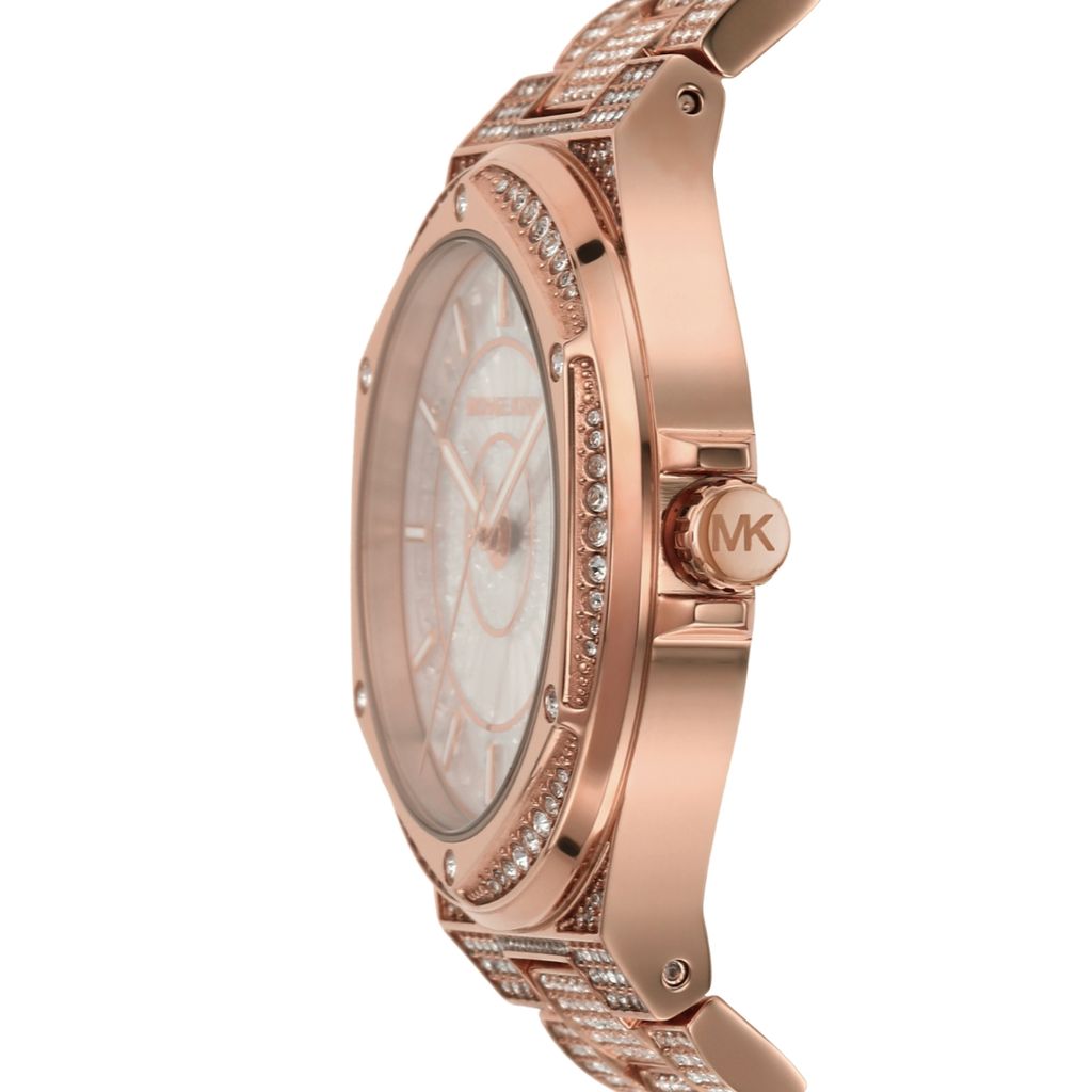 Michael Kors Lennox Three Hand Crystals Rose Gold Dial Rose Gold Steel Strap Watch For Women - MK6992 Buy Now By Michael Kors