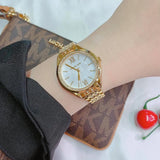 Michael Kors Mindy Three Hand White Dial Rose Gold Steel Strap Watch for Women - MK7078 Buy Now By Michael Kors