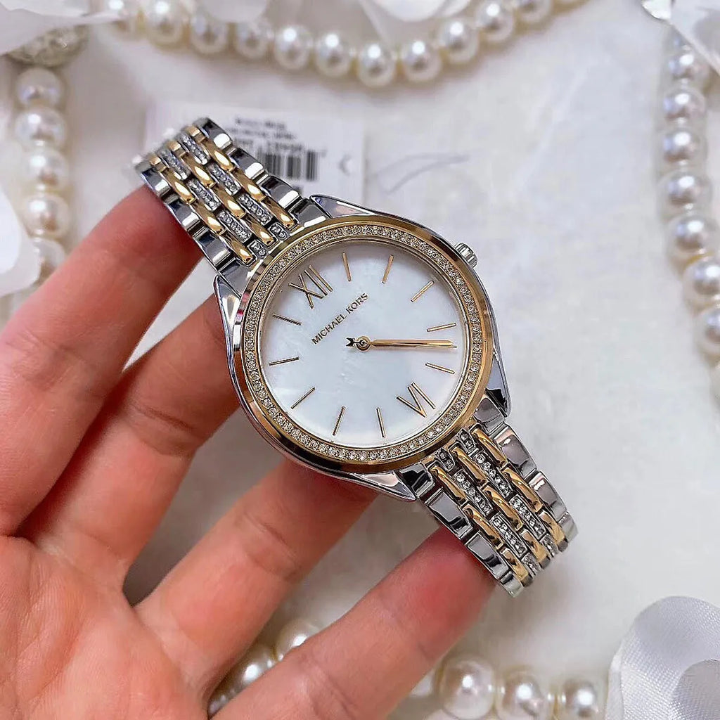 Michael Kors Mindy Three Hand White Dial Two Tone Steel Strap Watch For Women - MK7084 Buy Now By Michael Kors