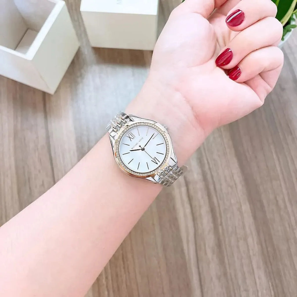Michael Kors Mindy Three Hand White Dial Two Tone Steel Strap Watch For Women - MK7084 Buy Now By Michael Kors