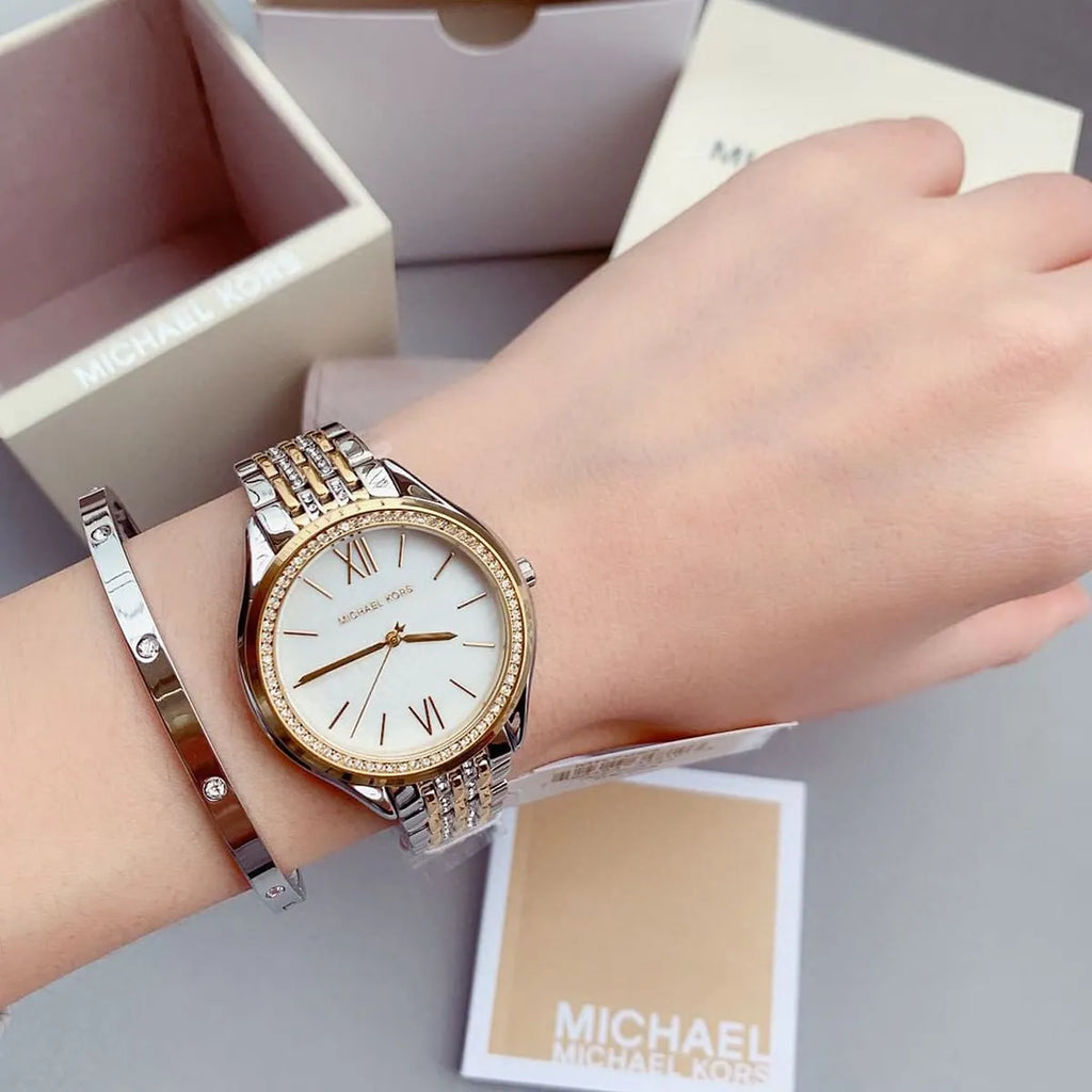 Michael Kors Mindy Three Hand White Dial Two Tone Steel Strap Watch For Women - MK7084 Buy Now By Michael Kors