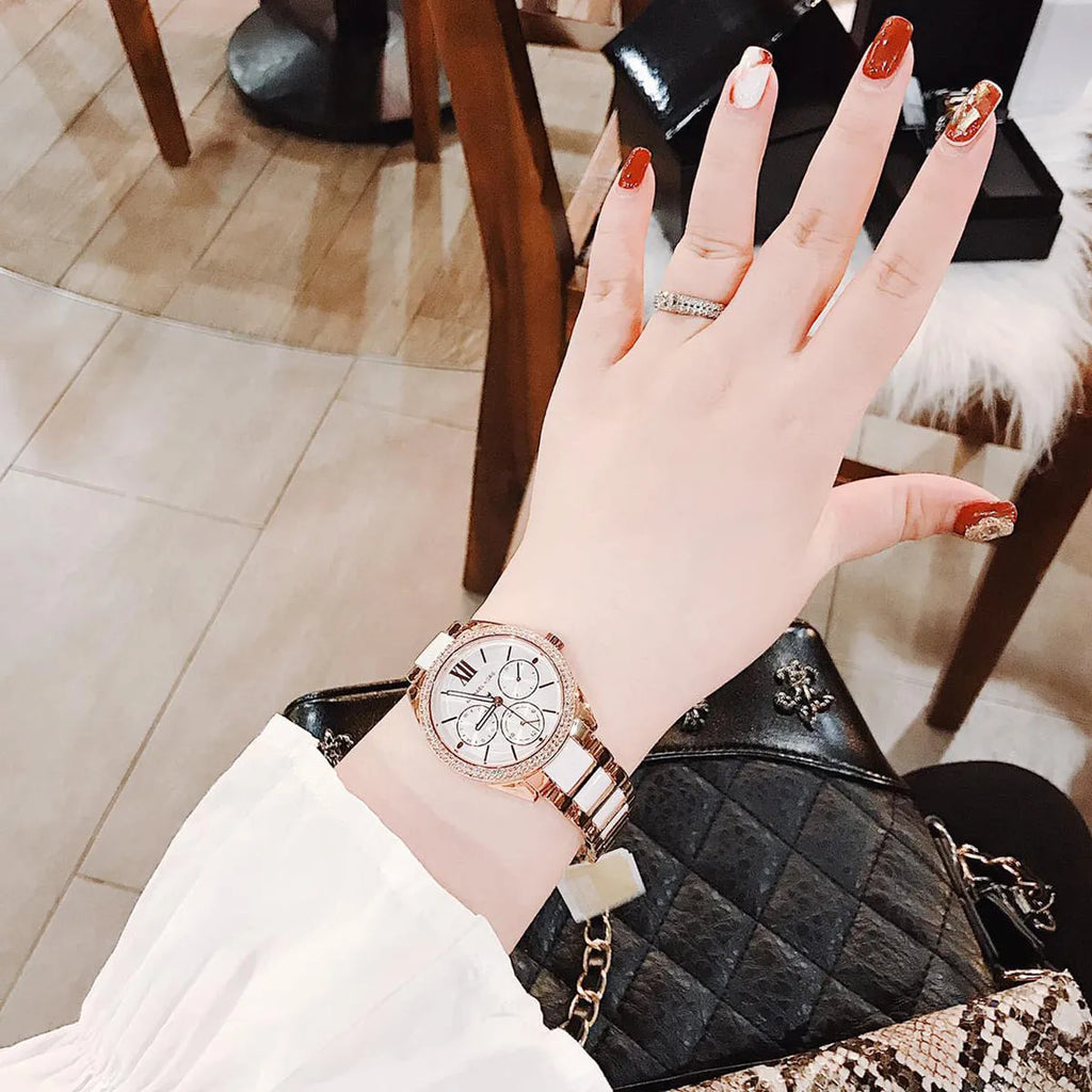 Michael Kors Janelle Multifunction Silver Dial Two Tone Steel Strap Watch For Women - MK7131 Buy Now By Michael Kors