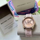 Michael Kors Janelle Three Hand Rose Gold Dial Pink Rubber Strap Watch For Women - MK7139 Buy Now By Michael Kors
