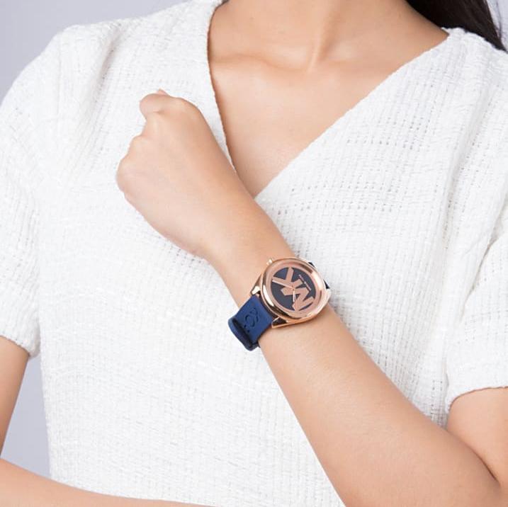 Michael Kors Janelle Three Hand Blue Dial Blue Rubber Strap Watch For Women - MK7140 Buy Now By Michael Kors