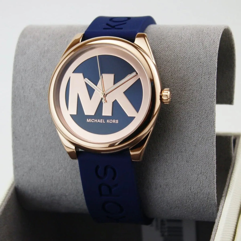 Michael Kors Janelle Three Hand Blue Dial Blue Rubber Strap Watch For Women - MK7140 Buy Now By Michael Kors
