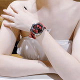 Michael Kors Janelle Three Hand Red Dial Red Rubber Strap Watch For Women - MK7144 Buy Now By Michael Kors