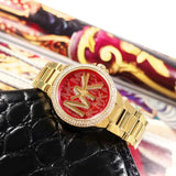 Michael Kors Camille Analog Red Dial Gold Steel Strap Watch For Women - MK7196 Buy Now By Michael Kors