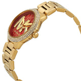 Michael Kors Camille Analog Red Dial Gold Steel Strap Watch For Women - MK7196 Buy Now By Michael Kors