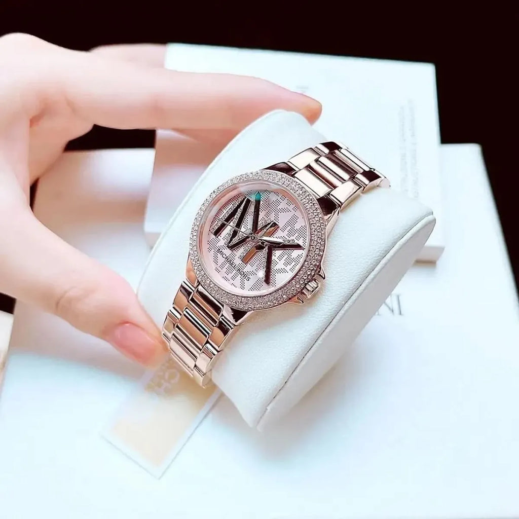 Michael Kors Camille Three Hand Rose Gold Dial Rose Gold Steel Strap Watch For Women - MK7197 Buy Now By Michael Kors