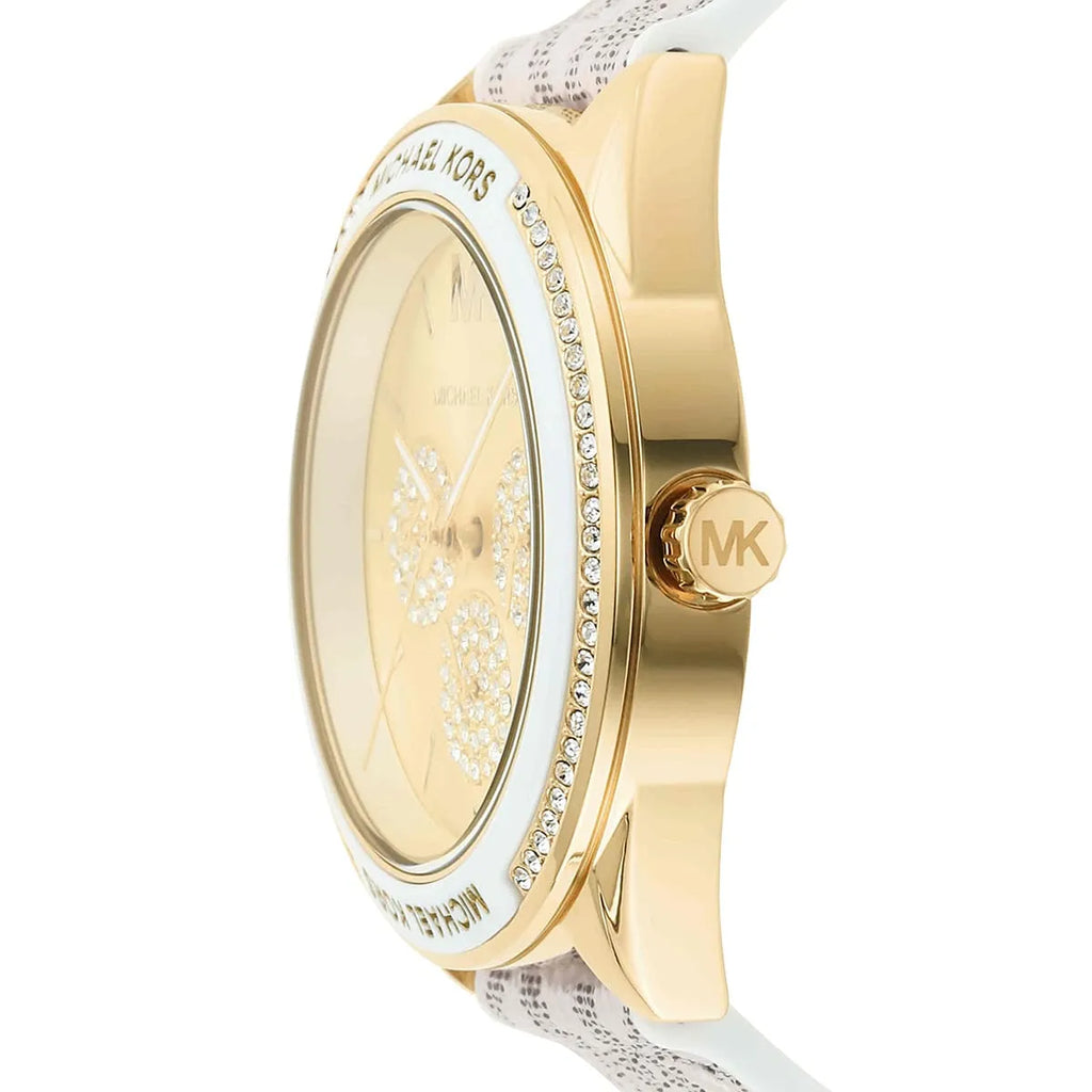 Michael Kors Jessa Multifunction Gold Dial White Leather Strap Watch For Women - MK7204 Buy Now By Michael Kors