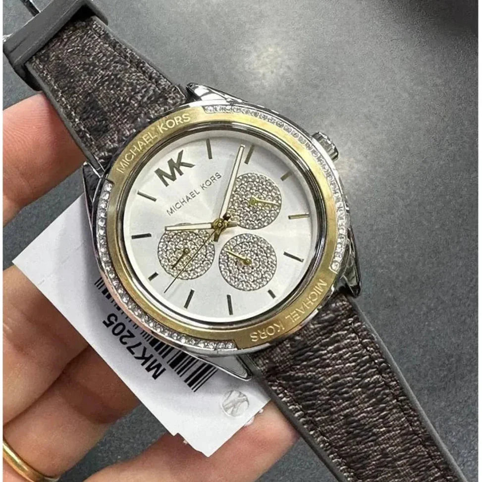 Michael Kors Jessa Multifunction Silver Dial Brown Leather Strap Watch For Women - MK7205 Buy Now By Michael Kors