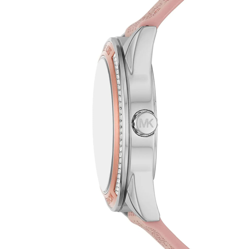 Michael Kors Multifunction Silver Dial Pink Leather Strap Watch For Women - MK7206 Buy Now By Michael Kors