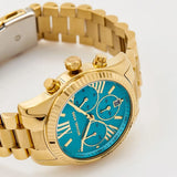 Michael Kors Lexington Chronograph Blue Dial Gold Steel Strap Watch For Women - MK7216 Buy Now By Michael Kors
