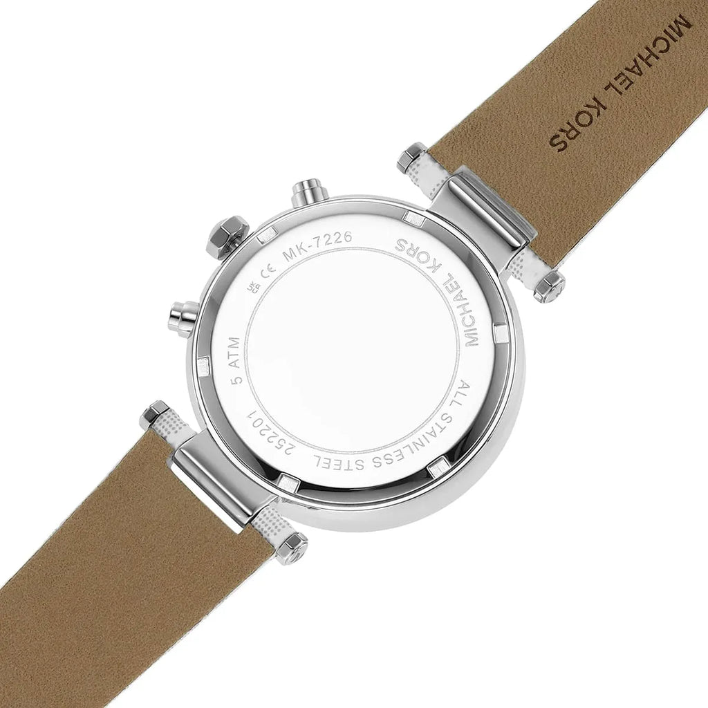 Michael Kors Parker Chronograph White Dial White Leather Strap Watch For Women - MK7226 Buy Now By Michael Kors