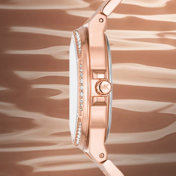 Michael Kors Lennox Three Hand Rose Gold Dial Rose Gold Steel Strap Watch For Women - MK7230 Buy Now By Michael Kors