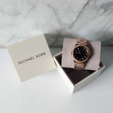 Michael Kors Lennox Three-Hand Black Dial Rose Gold Steel Strap Watch For Women - MK7233 Buy Now By Michael Kors