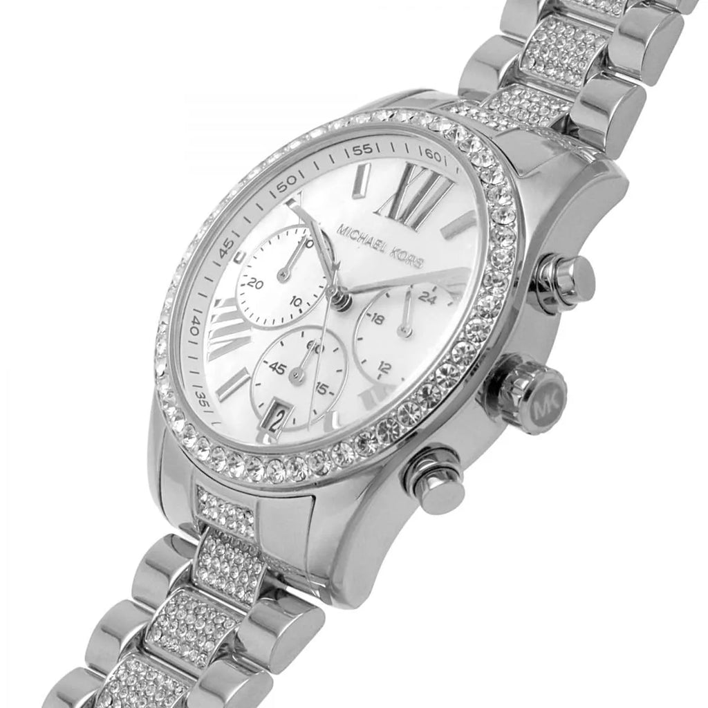 Michael Kors Lexington Chronograph White Dial Silver Steel Strap Watch For Women - MK7243 Buy Now By Michael Kors
