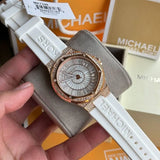 Michael Kors Lennox Three-Hand Crystals Dial White Silicone Strap Watch For Women - MK7248 Buy Now By Michael Kors