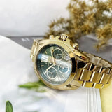 Michael Kors Bradshaw Chronograph Green Dial Gold Steel Strap Watch For Women - MK7257 Buy Now By Michael Kors