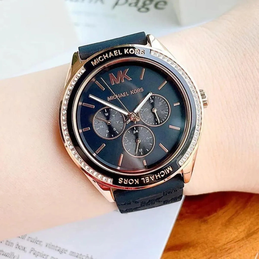 Michael Kors Jessa Quartz Black Dial Black Silicone Strap Watch For Women - MK7266 Buy Now By Michael Kors