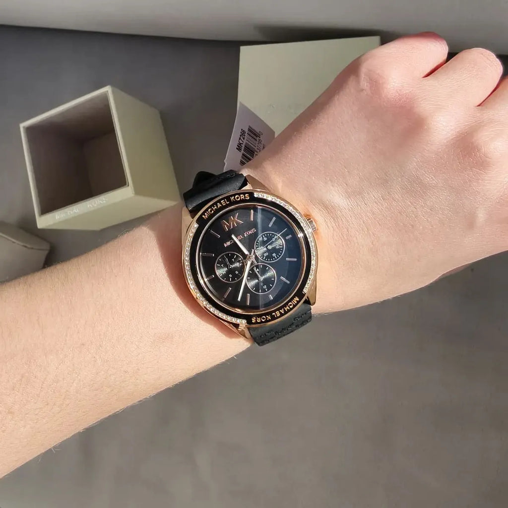 Michael Kors Jessa Quartz Black Dial Black Silicone Strap Watch For Women - MK7266 Buy Now By Michael Kors