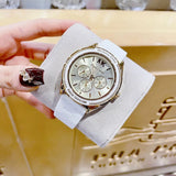 Michael Kors Jessa Quartz Gold Dial White Silicone Strap Watch For Women - MK7267 Buy Now By Michael Kors