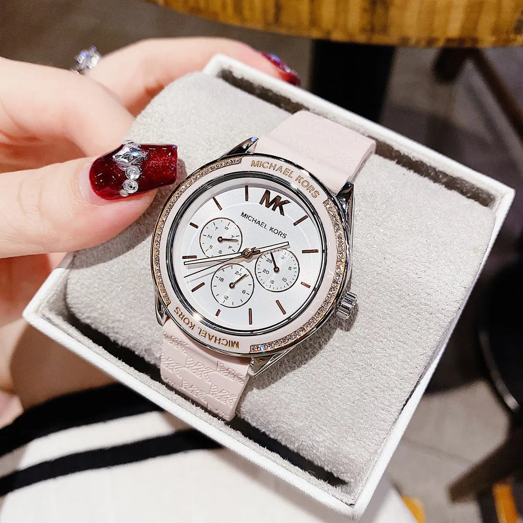 Michael Kors Jessa Quartz Silver Dial Pink Silicone Strap Watch For Women - MK7268 Buy Now By Michael Kors