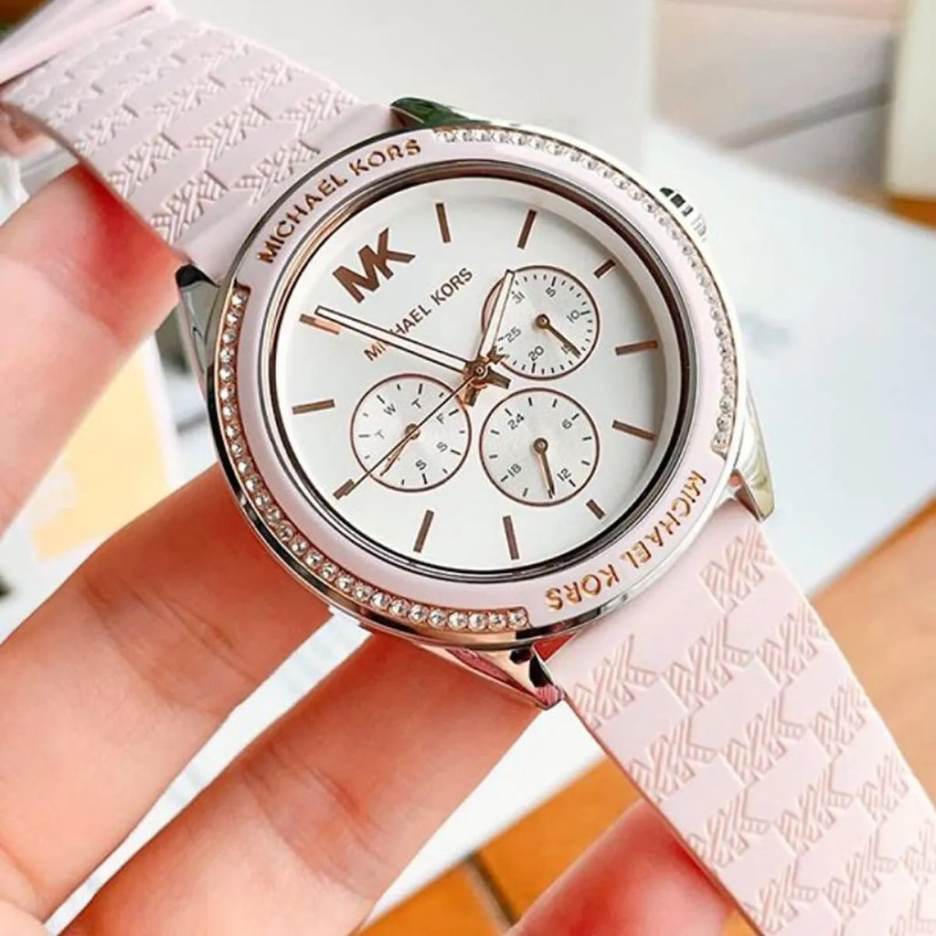 Michael Kors Jessa Quartz Silver Dial Pink Silicone Strap Watch For Women - MK7268 Buy Now By Michael Kors