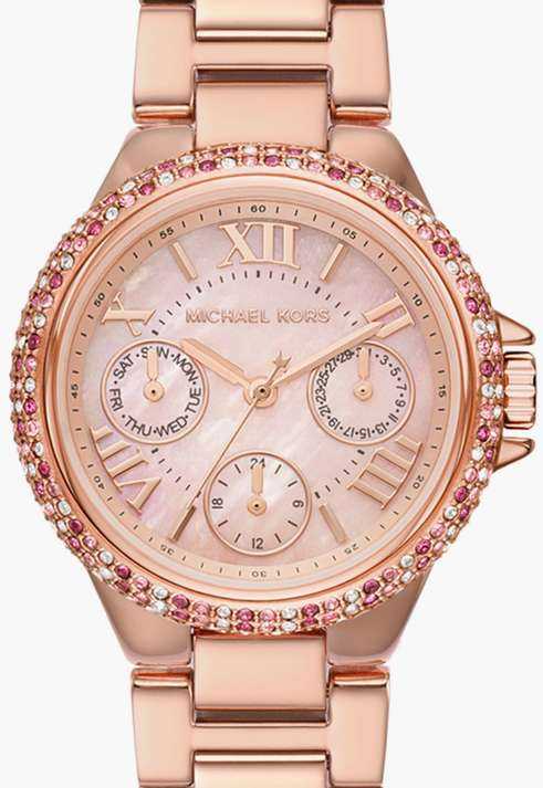 Michael Kors Mini Camille Multifunction Rose Gold Dial Rose Gold Steel Strap Watch For Women - MK7273 Buy Now By Michael Kors