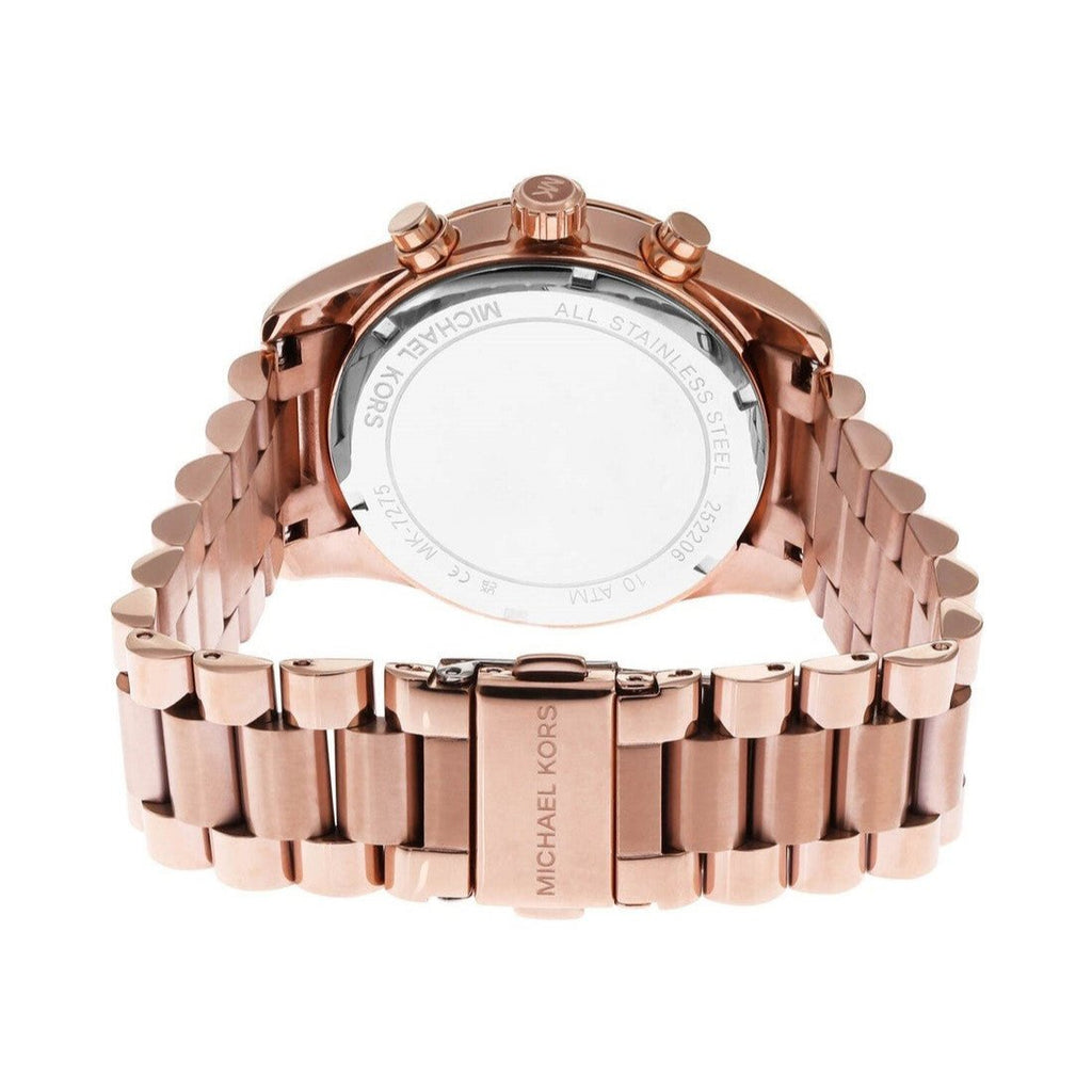 Michael Kors Lexington Chronograph Red Dial Rose Gold Steel Strap Watch For Women - MK7275 Buy Now By Michael Kors