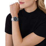Michael Kors Lexington Chronograph Black Dial Silver Steel Strap Watch For Women - MK7277 Buy Now By Michael Kors