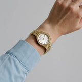 Michael Kors Lennox Three-Hand Silver Dial Gold Steel Strap Watch For Women - MK7278 Buy Now By Michael Kors