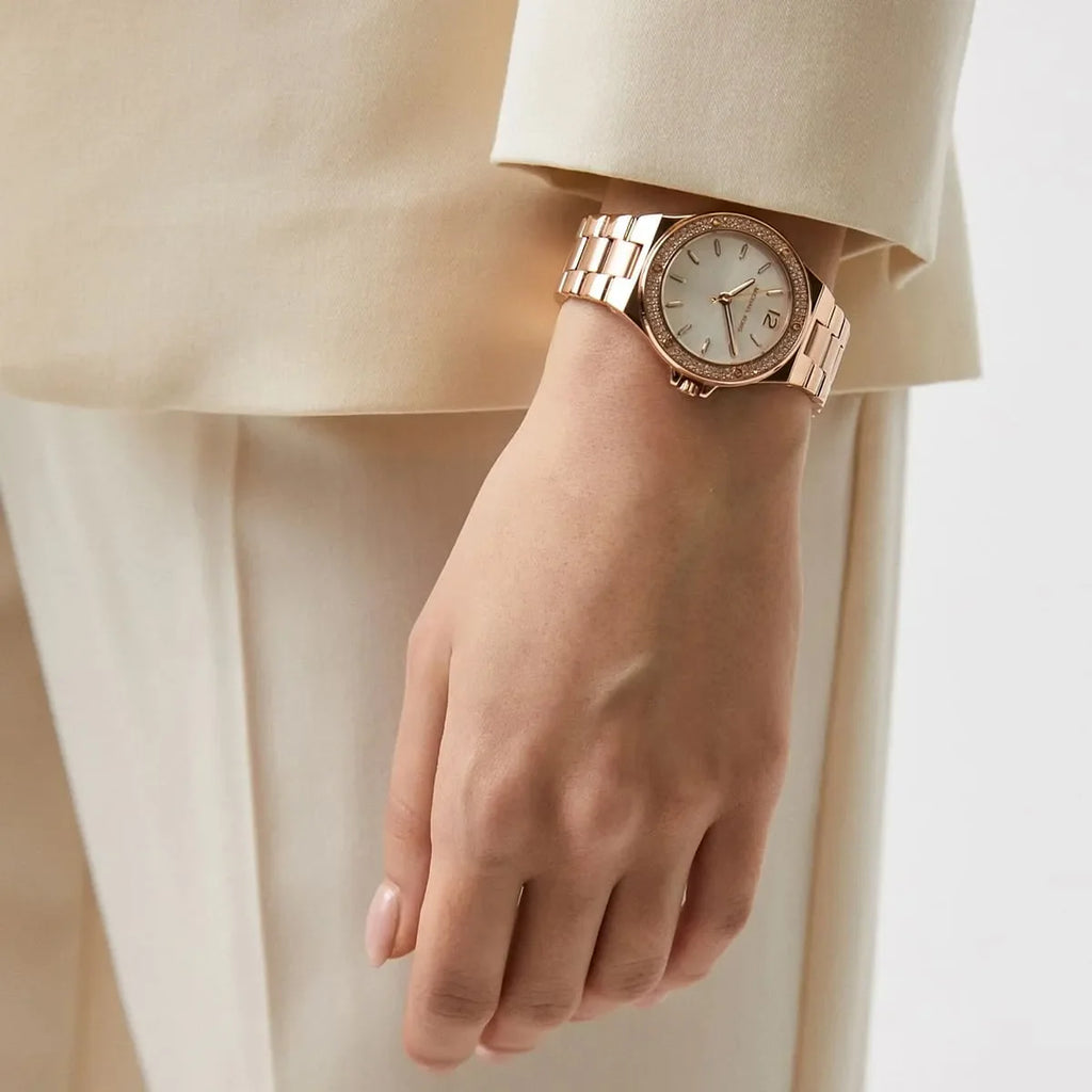 Michael Kors Lennox Three Hand Silver Dial Rose Gold Steel Strap Watch For Women - MK7279 Buy Now By Michael Kors